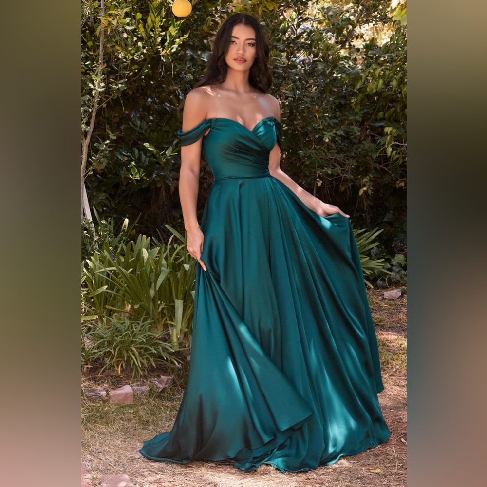 NWT SATIN OFF THE SHOULDER GOWN